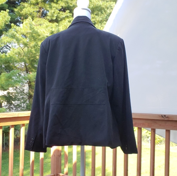 Black shoulder pad suit jacket coat blazer - Picture 3 of 7